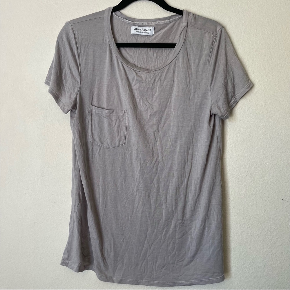 Aptos Apparel Gray Lightweight Pocket Shirt